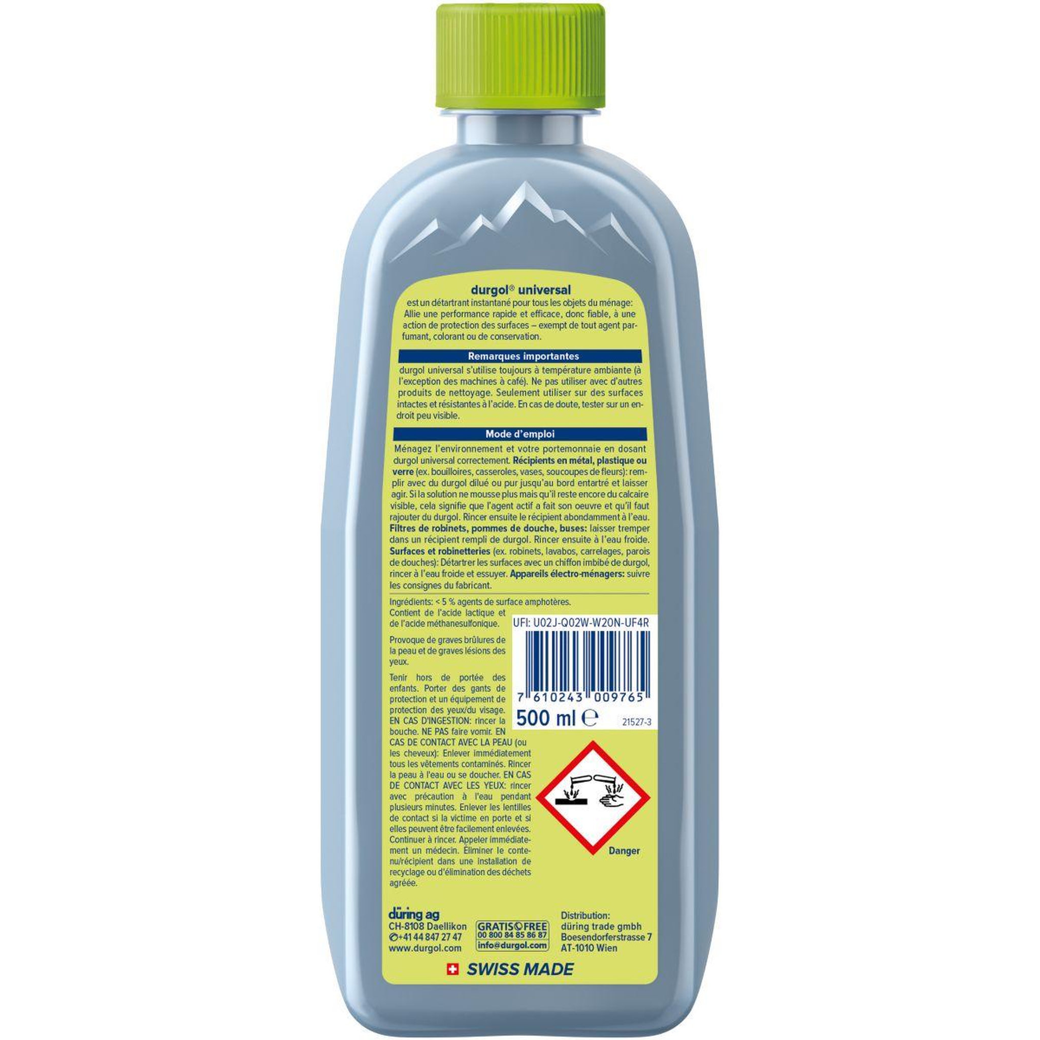 Voir la diapositive 2 : DURGOL Anti-calcaire universel 500ml