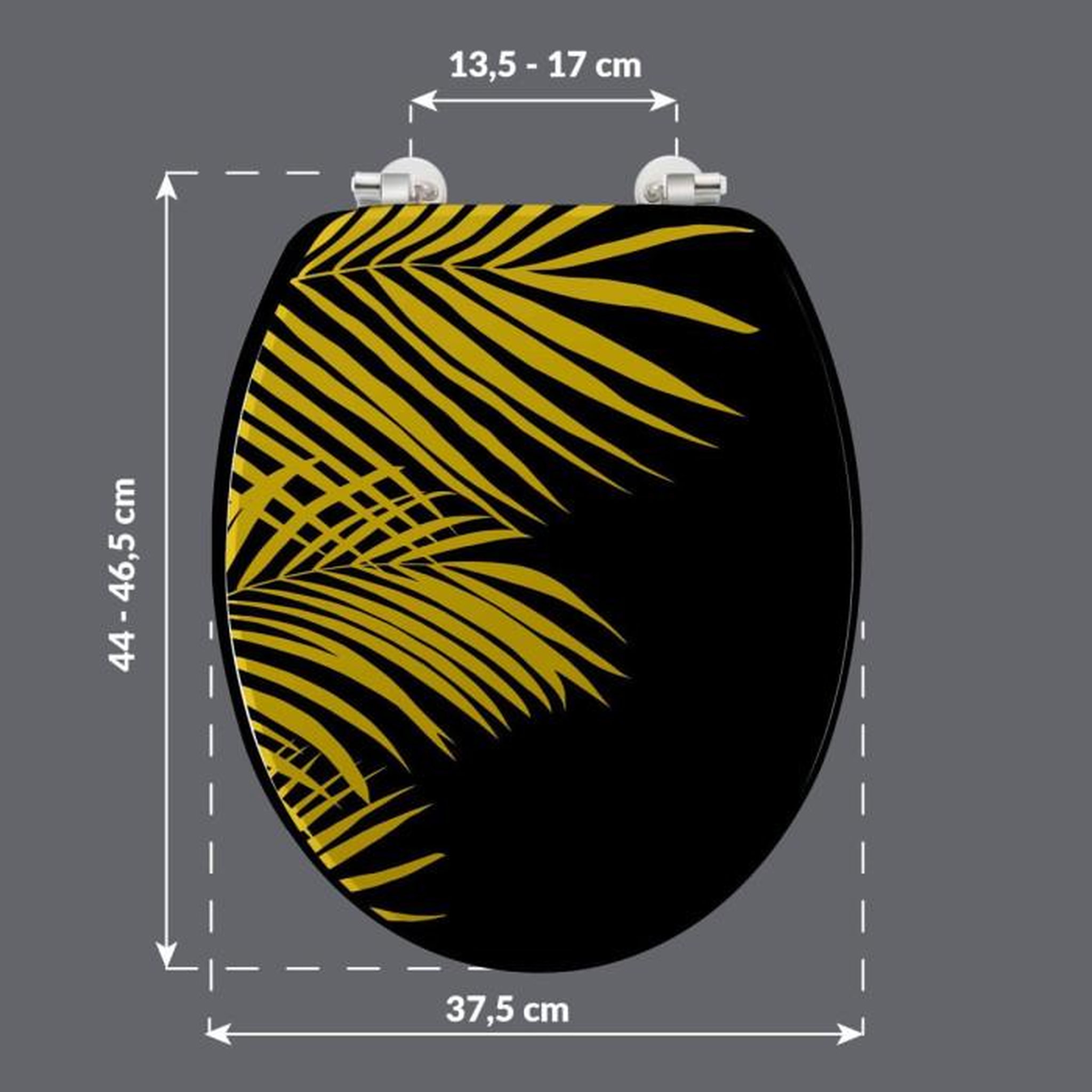 Voir la diapositive 6 : Douceur d'Intérieur Abattant wc imprimé feuille  orbella  45cm noir