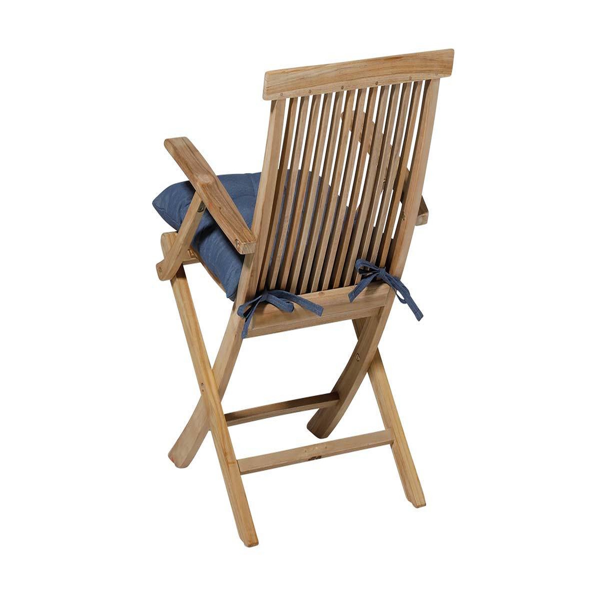 Voir la diapositive 4 : MADISON Galette de chaise de jardin Toscane Panama Safier Blue 46 x 46 cm