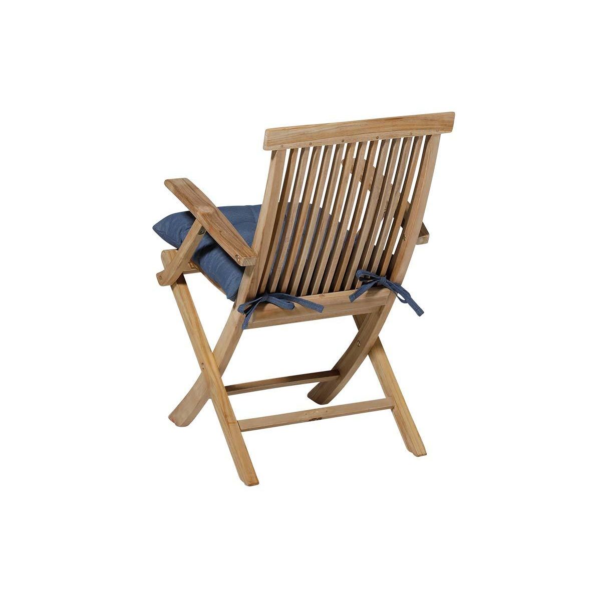 MADISON Galette de chaise de jardin Toscane Panama Safier Blue 46 x 46 cm