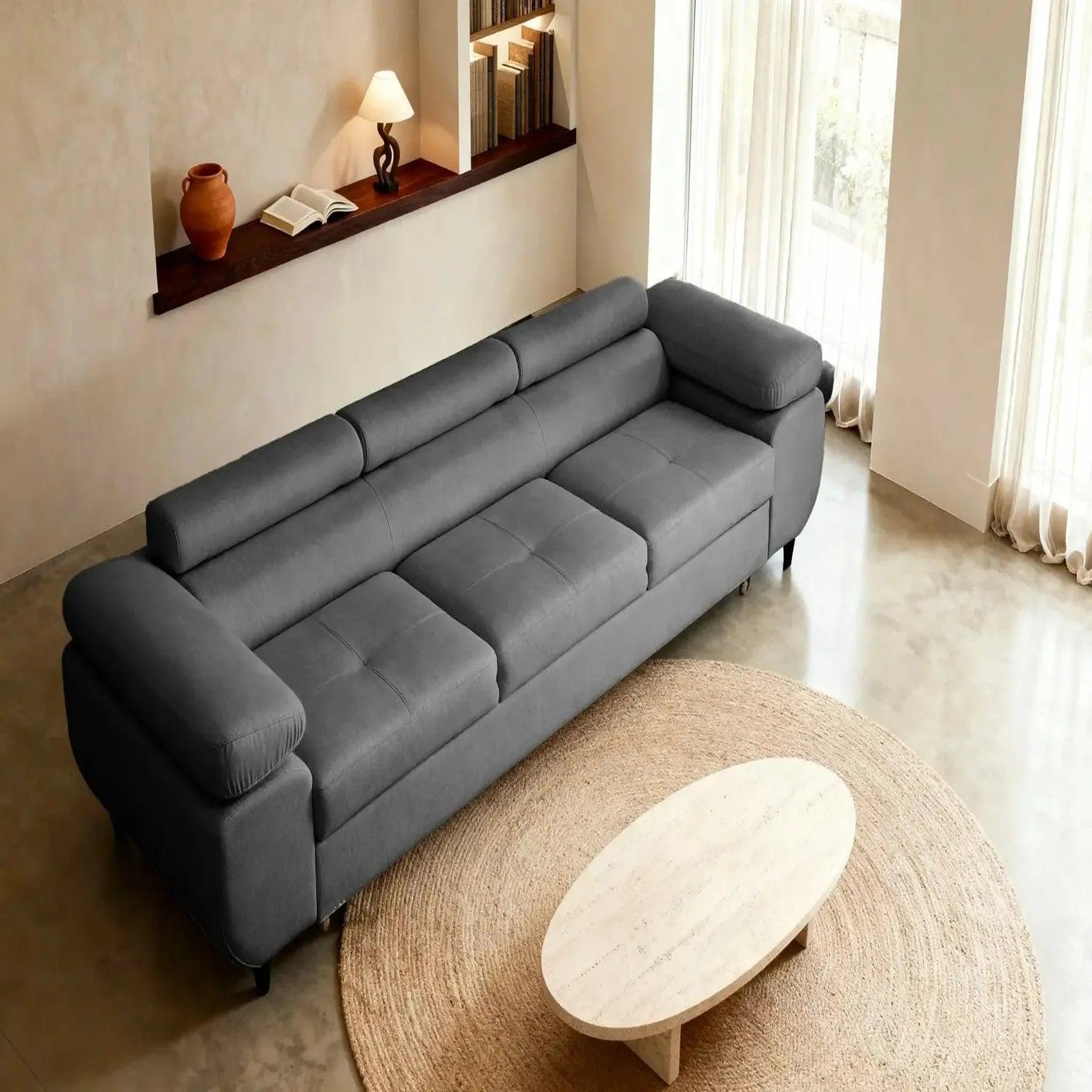 Voir la diapositive 6 : CASANOVA PARIS Charlie - canapé droit convertible tissu chiné