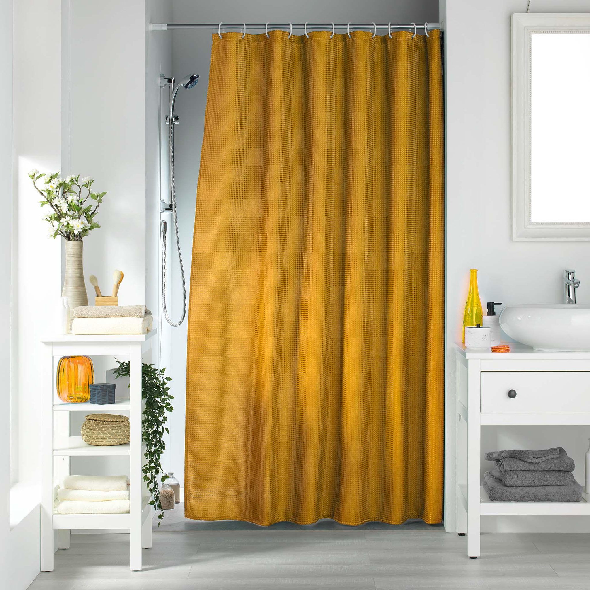 Voir la diapositive 3 : Eden Rideau de douche 180 x 200 cm quartz ocre
