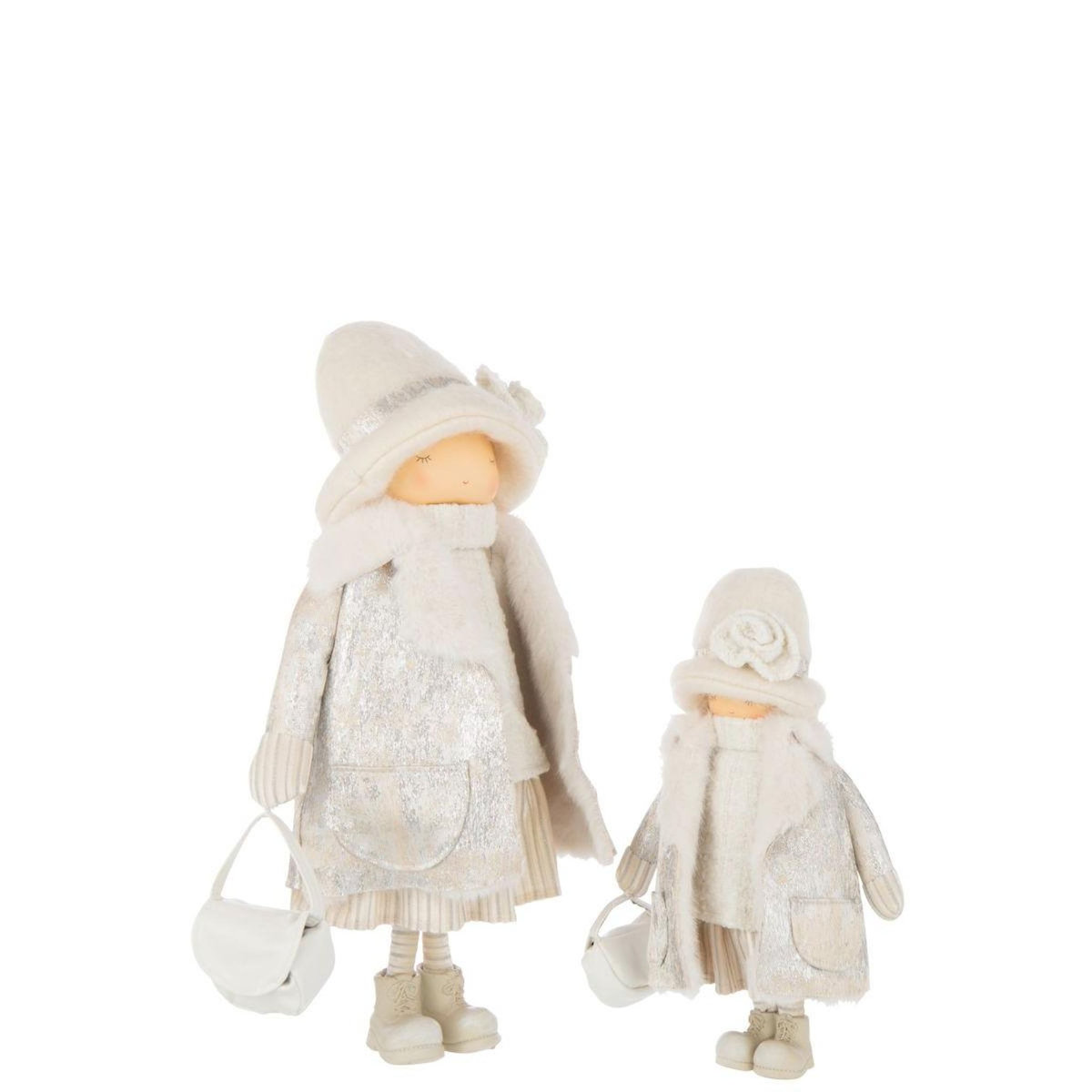Paris Prix Statuette Fille en Tissu  Sac  46cm Blanc Cassé