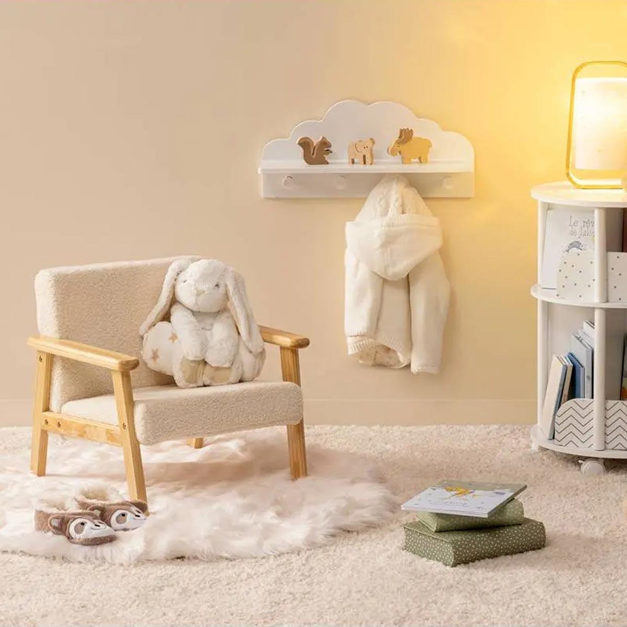 Voir la diapositive 4 : Atmosphera Kids Fauteuil pour enfant  basile  46cm écru