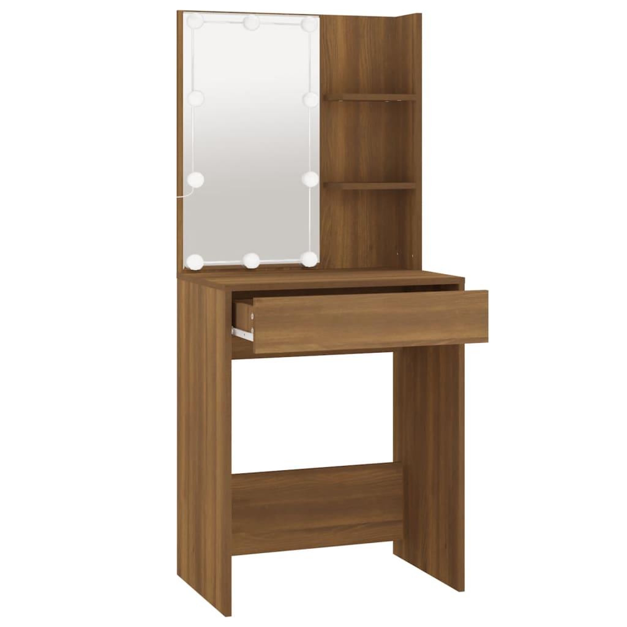 Voir la diapositive 4 : VIDAXL Coiffeuse avec LED Chene marron 60x40x140 cm