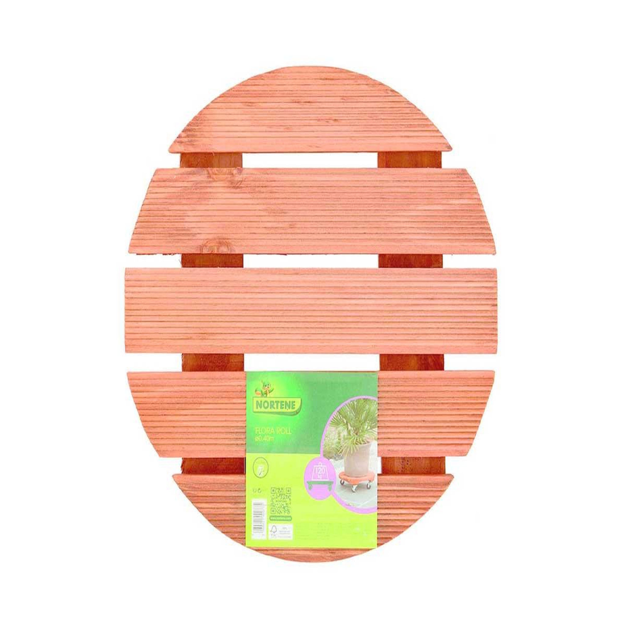 Voir la diapositive 3 : Nortene Support à roulettes bois fsc lasuré flora roll lasure - ø 40 cm