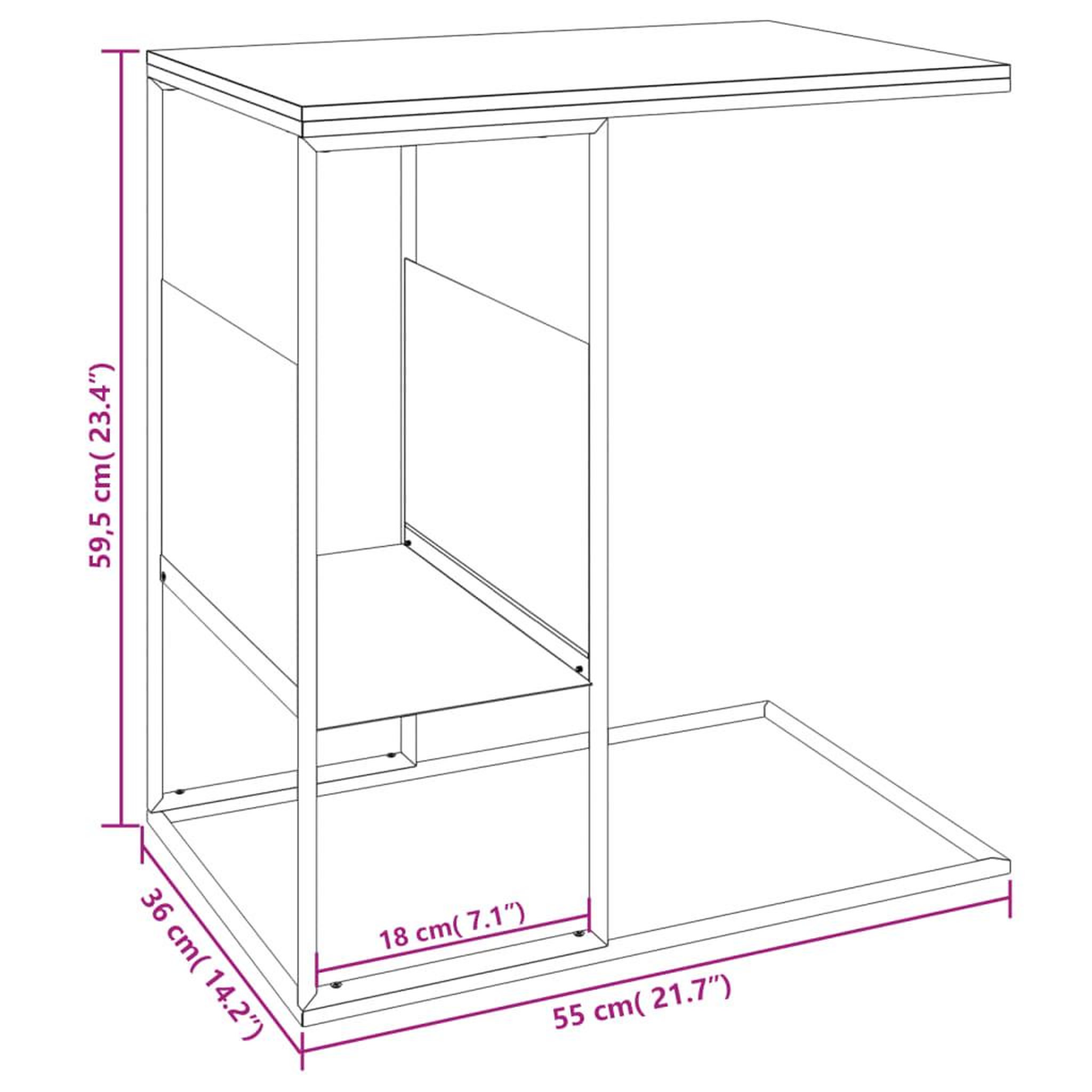 Voir la diapositive 6 : VIDAXL Table d'appoint Blanc 55x36x59,5 cm Bois d'ingenierie