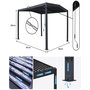 Voir la diapositive 3 : Habitat et Jardin Pergola bioclimatique toit 2 pans  Victoria  en aluminium et métal- 3,5 x 4 m - Gris