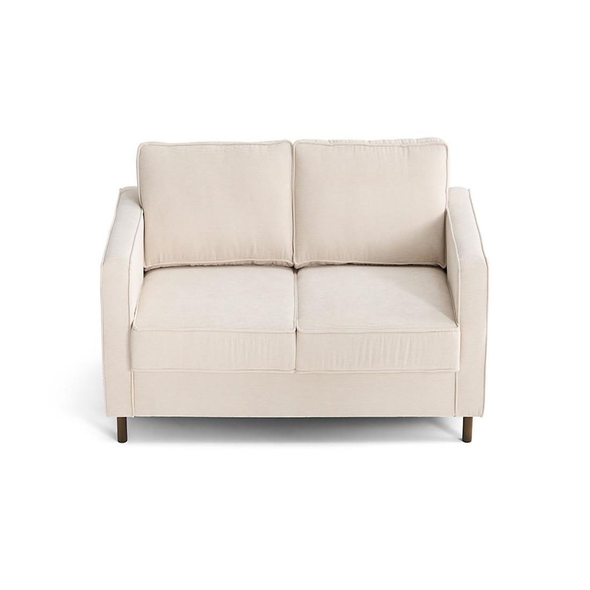 LISA DESIGN Jake - canapé 2 places en velours côtelé - pieds bois foncé
