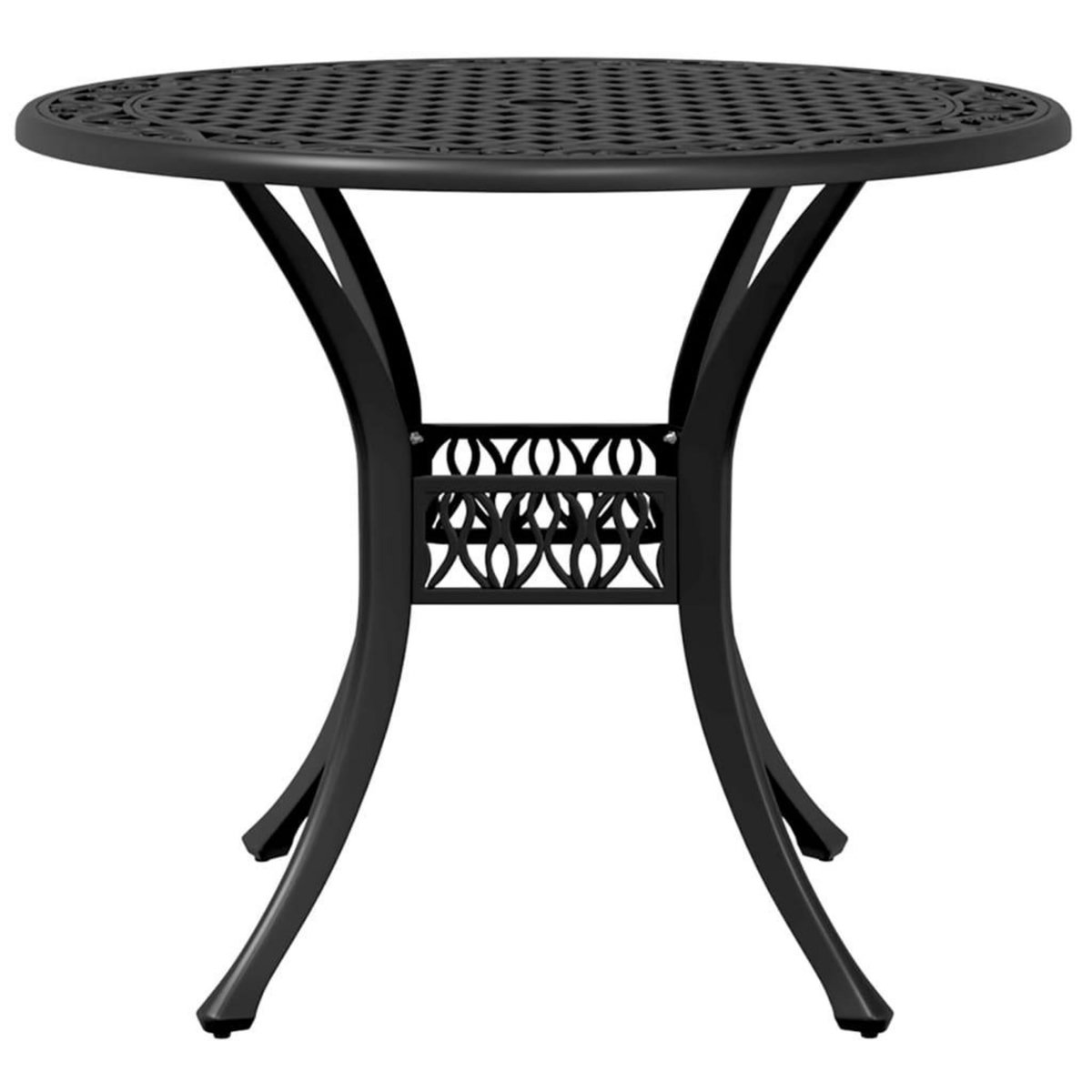 VIDAXL Table de jardin noir Ø90x75 cm aluminium coule