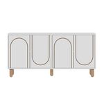 CONCEPT USINE Buffet 4 portes blanc design graphique 150x73cm VIRET