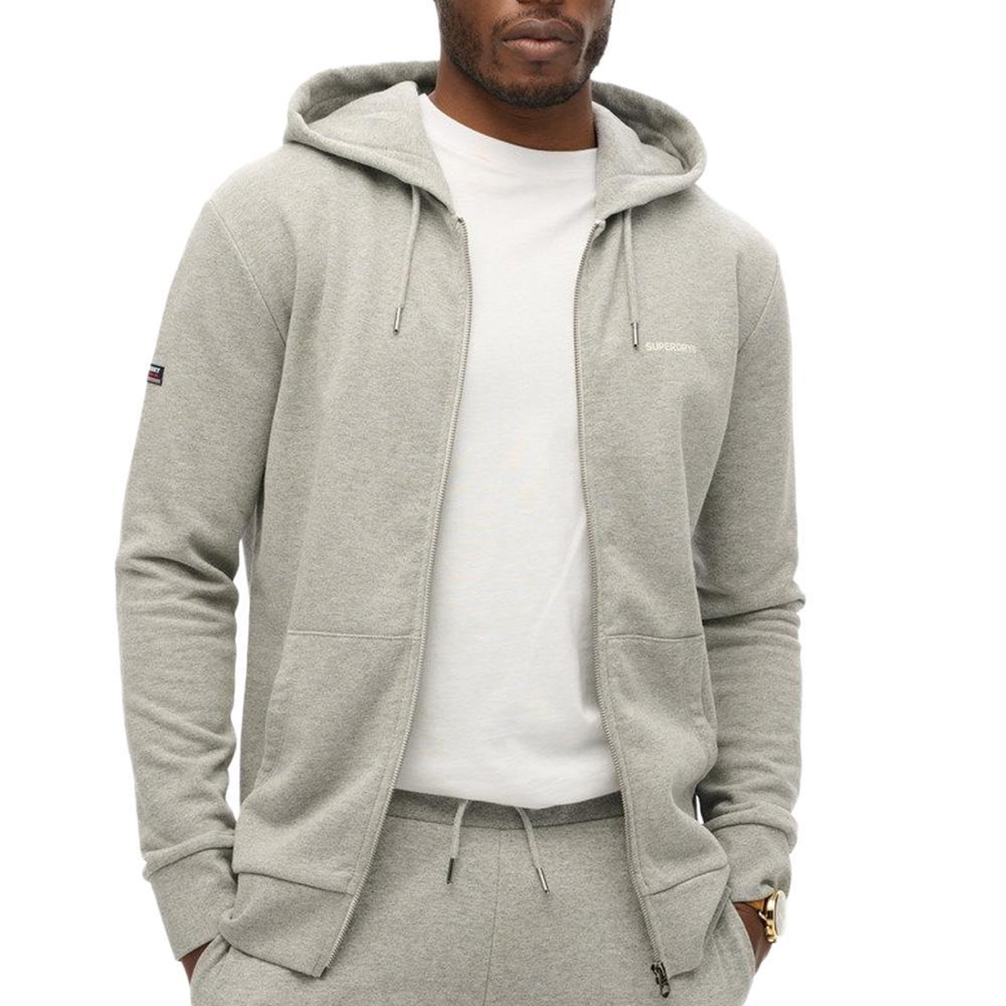 Voir la diapositive 1 : SUPERDRY Sweat Zippé Gris Homme Superdry Plain Hood