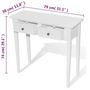 Voir la diapositive 6 : VIDAXL Table de console et coiffeuse avec 2 tiroirs Blanc