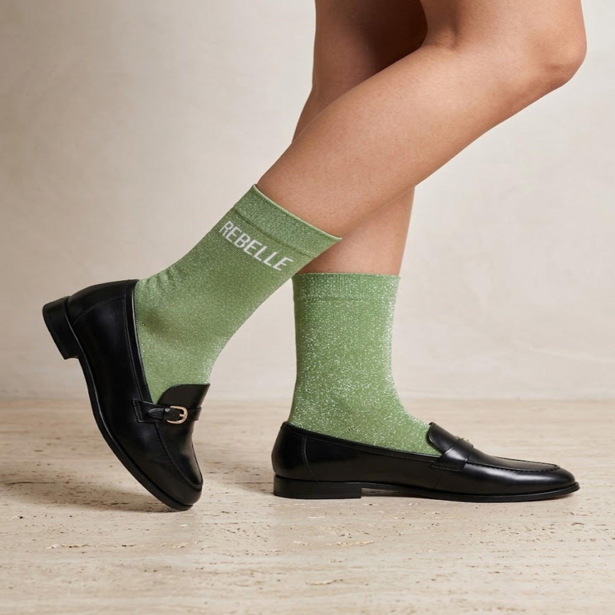 Voir la diapositive 2 : LE BAR A CHAUSSETTES Chaussettes femme à paillettes lbc - rebelle