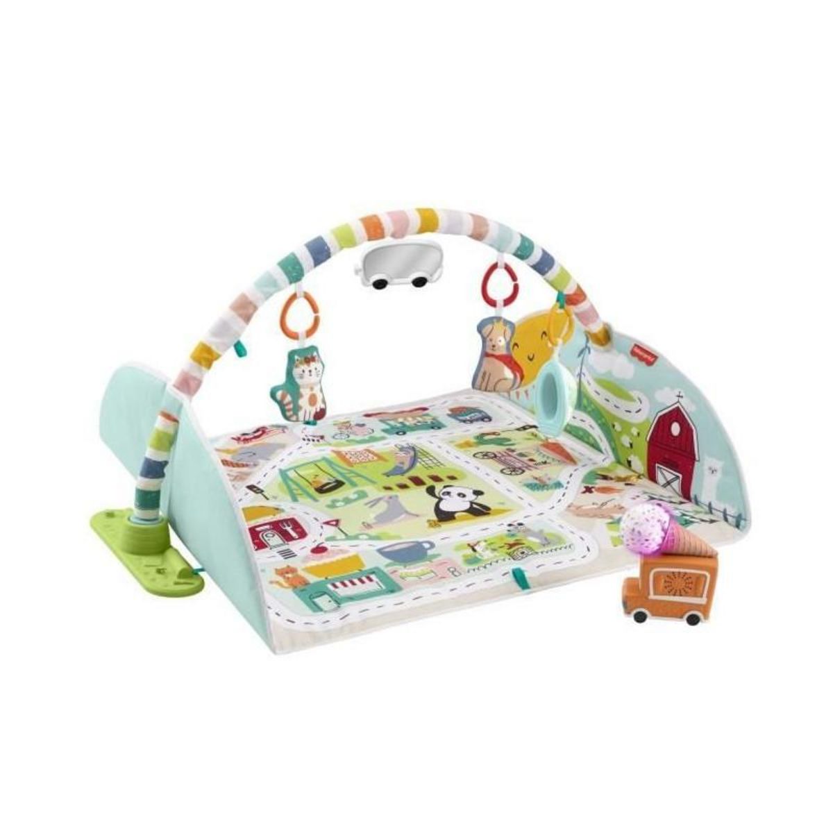 FISHER PRICE Fisher-Price Tapis d'éveil Évolutif Extra-large, Musique, Lumieres et Jouets Amovibles, des la Naissance, GRV42
