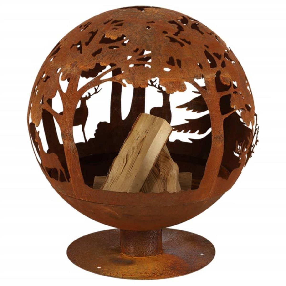 ESSCHERT DESIGN Esschert Design Foyer a coupe Laser 57,5 x 57,5 x 66 cm Rouille FF261