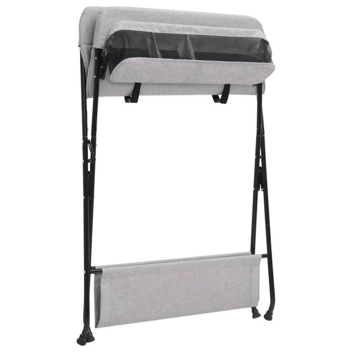 VIDAXL Table à langer Gris clair Fer