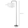 Voir la diapositive 3 : HOMCOM Lampadaire design néo-rétro max. 40 W 163H cm abat-jour circulaire aspect lin blanc piètement structure acier noir