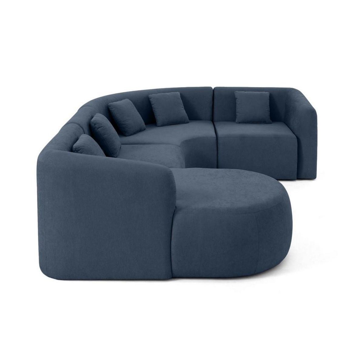 LISA DESIGN Ikare - canapé modulable d'angle gauche - 5 places - avec méridienne - en tissu