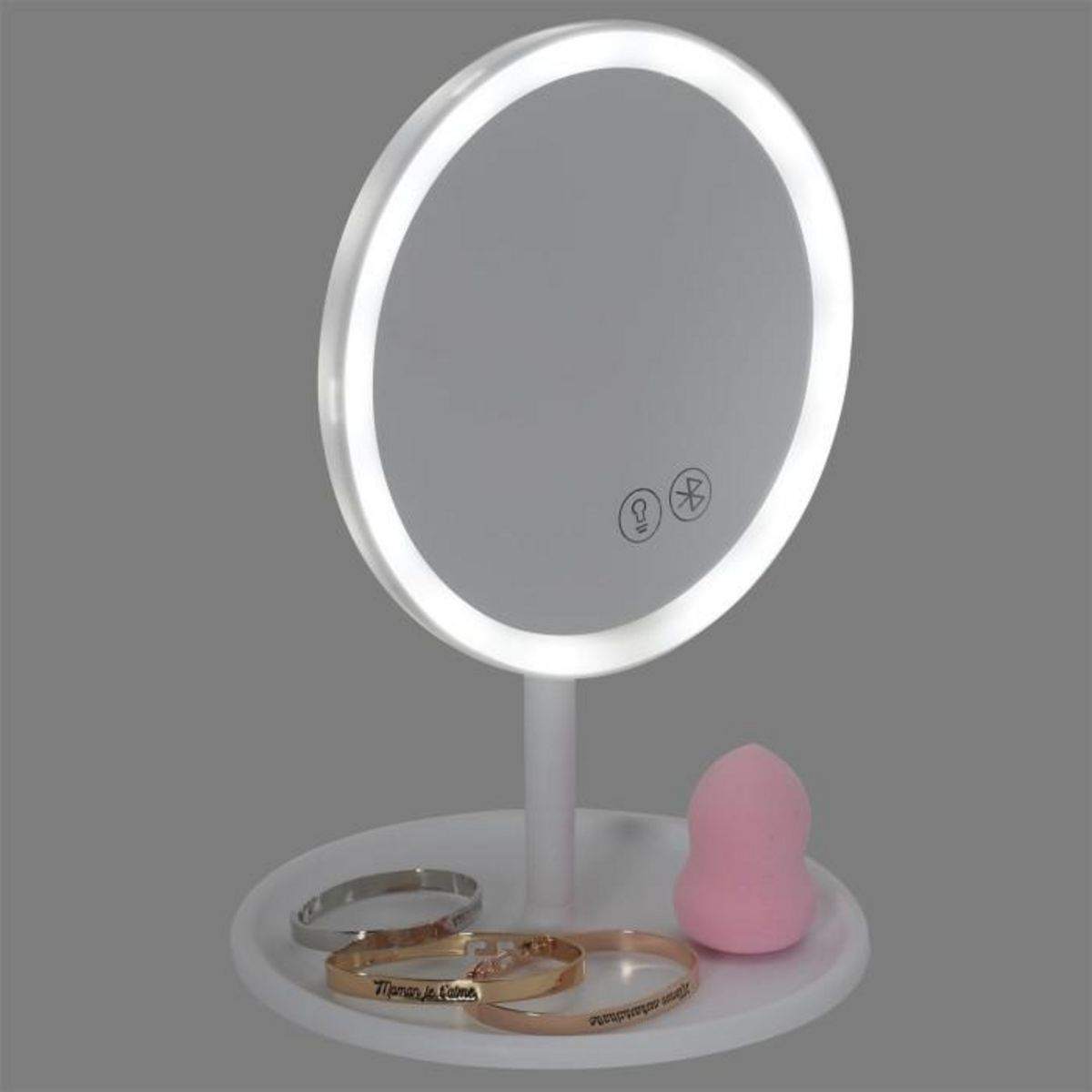 Paris Prix Miroir Lumineux Led Sans Fil  Enceinte  26cm Blanc