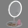Voir la diapositive 5 : Paris Prix Miroir Lumineux Led Sans Fil  Enceinte  26cm Blanc