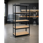 Voir la diapositive 2 : INTEC Etagère de Rangement Noire 90 x 40cm x H180cm - Rayonnage Métal Haute qualité 5 Plateaux Charges lourdes 1500kg INTEC