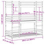 Voir la diapositive 6 : VIDAXL Lit superpose triple sans matelas 90x200 cm bois de pin massif