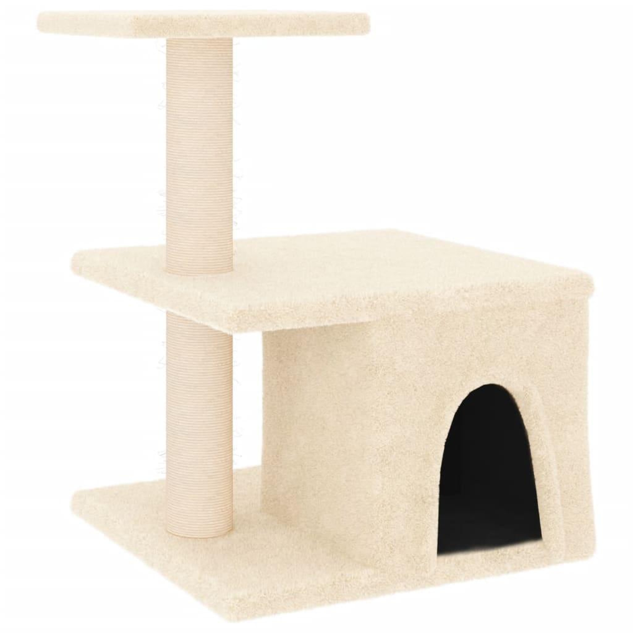 Voir la diapositive 2 : VIDAXL Arbre a chat avec griffoirs en sisal creme 48 cm