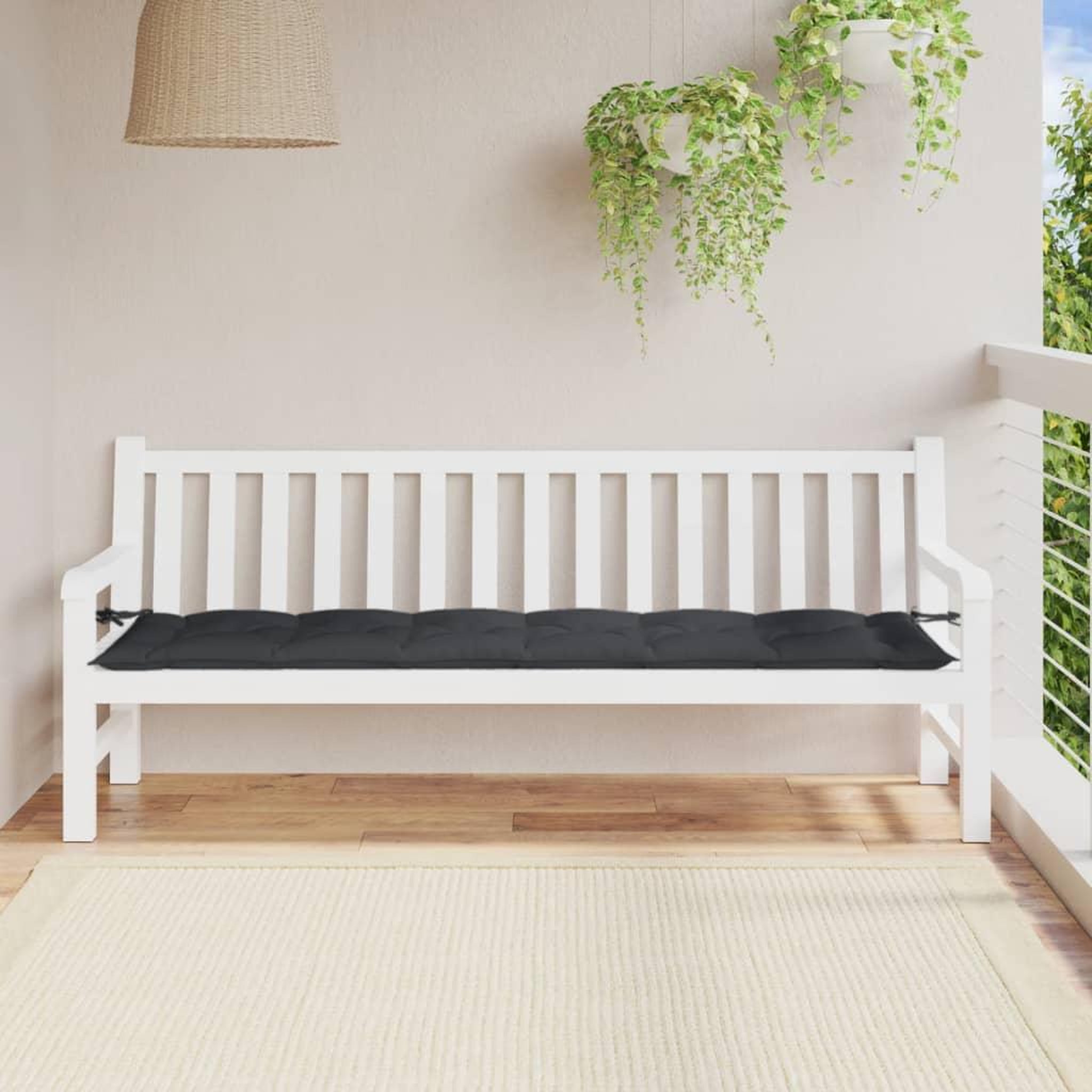 Voir la diapositive 3 : VIDAXL Coussin de banc de jardin anthracite melange 200x50x7 cm tissu