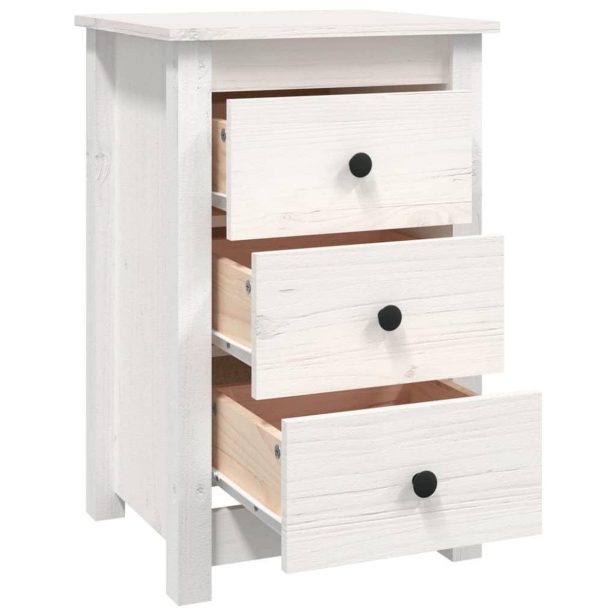 VIDAXL Tables de chevet 2 pcs Blanc 40x35x61,5 cm Bois de pin massif