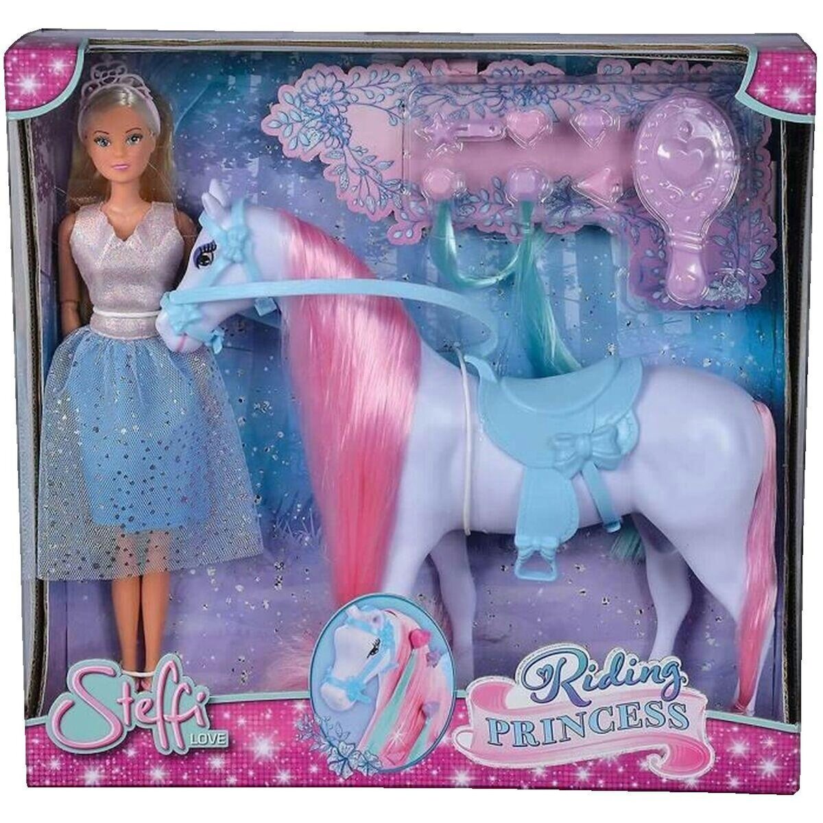 STEFFI LOVE Poupée Simba Dickie Group Steffi Love Princesse et Cheval mobile 29 cm