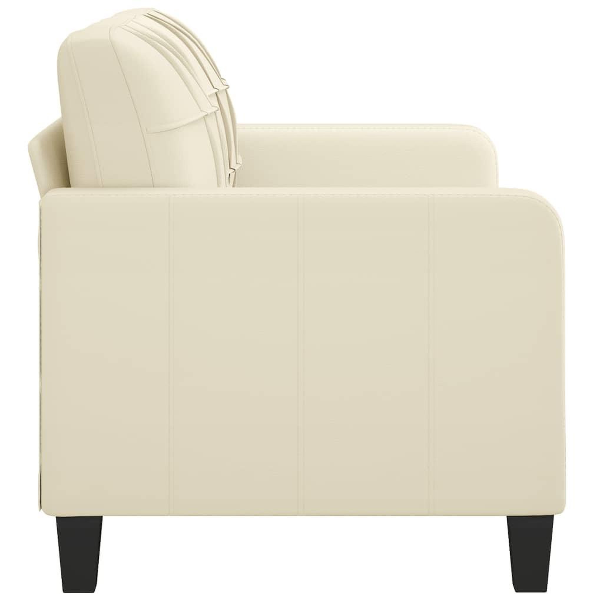 Voir la diapositive 4 : VIDAXL Canape a 2 places Creme 140 cm Similicuir