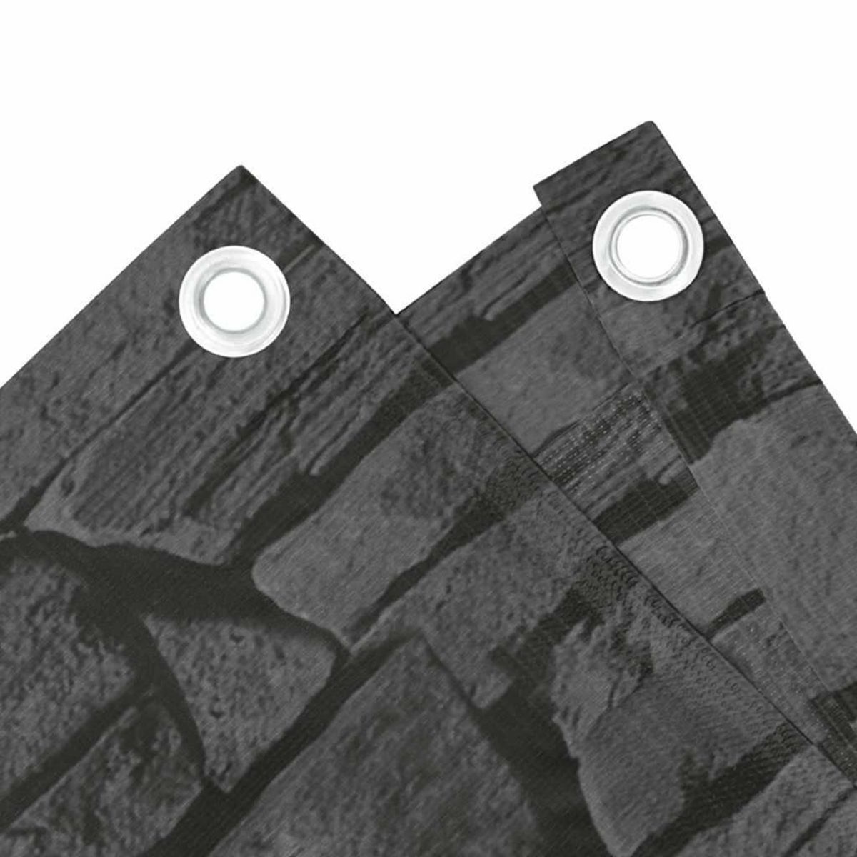 VIDAXL Ecran d'intimite de balcon aspect pierre de rebord gris PVC