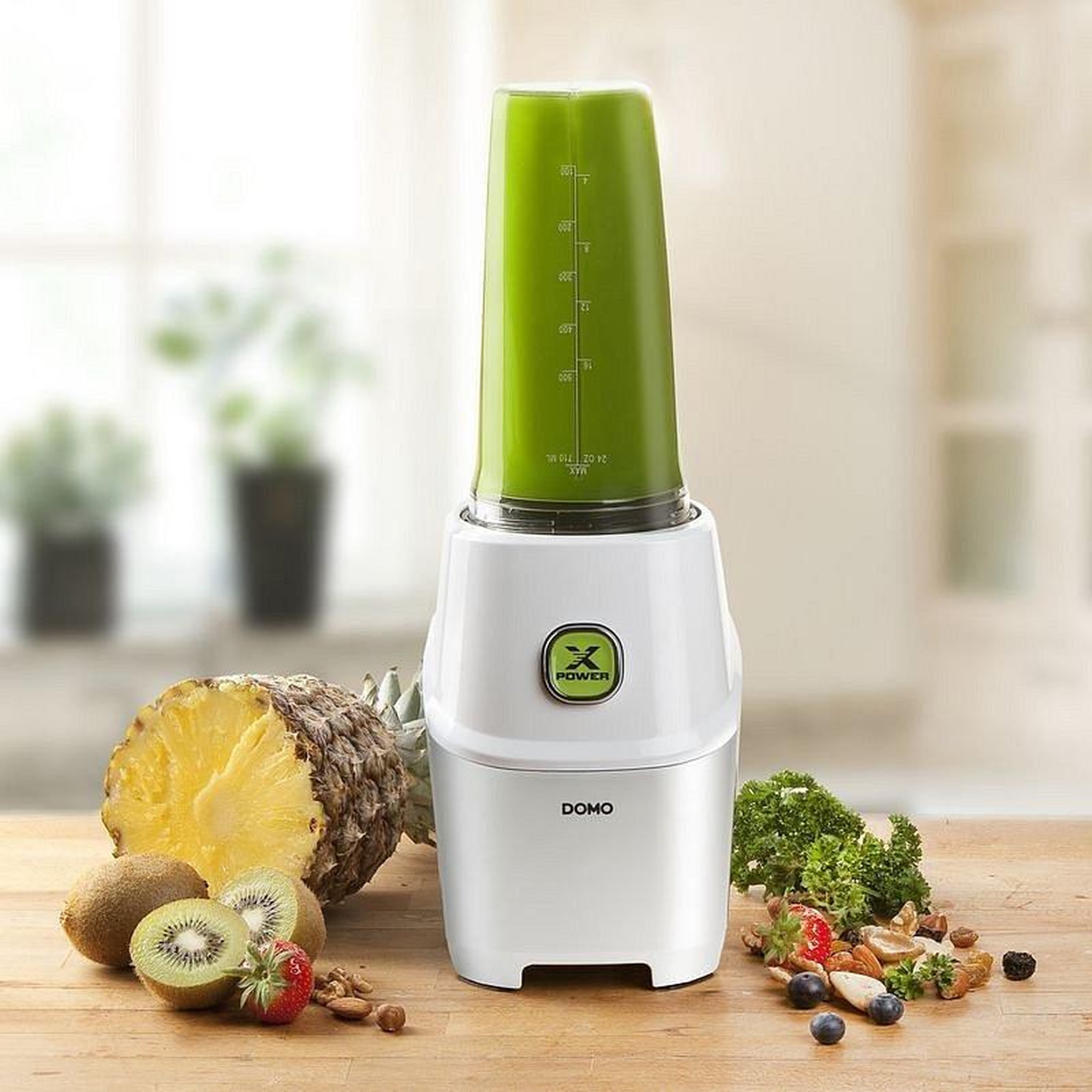 Voir la diapositive 3 : Domo Blender 0.6l 1000w blanc/argent - do700bl