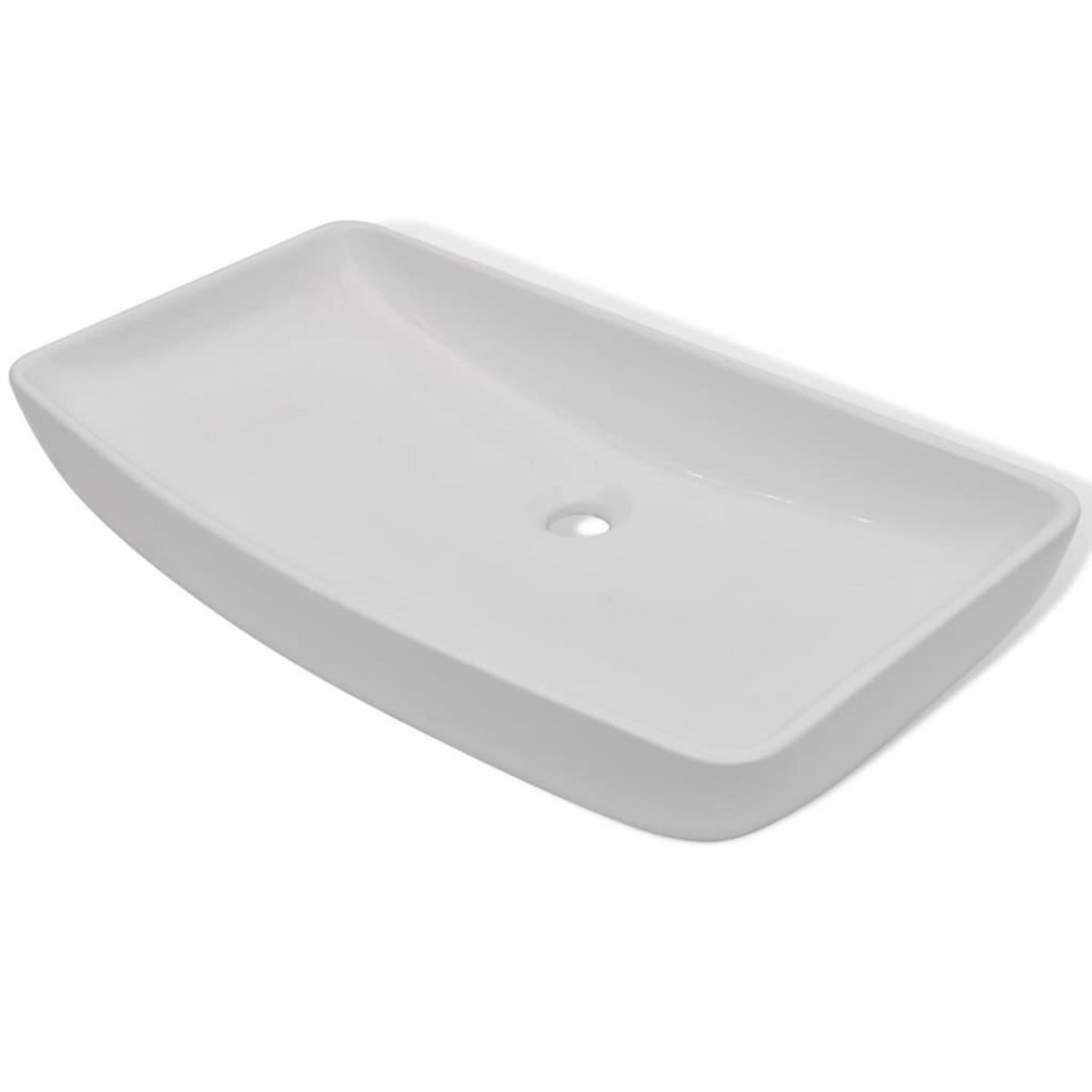 VIDAXL Lavabo et mitigeur Ceramique Rectangulaire Blanc