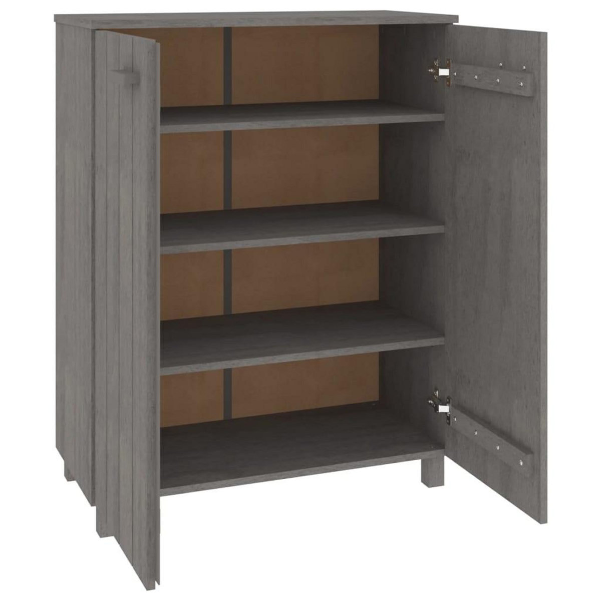VIDAXL Armoire a chaussures HAMAR Gris clair 85x40x108 cm Pin massif