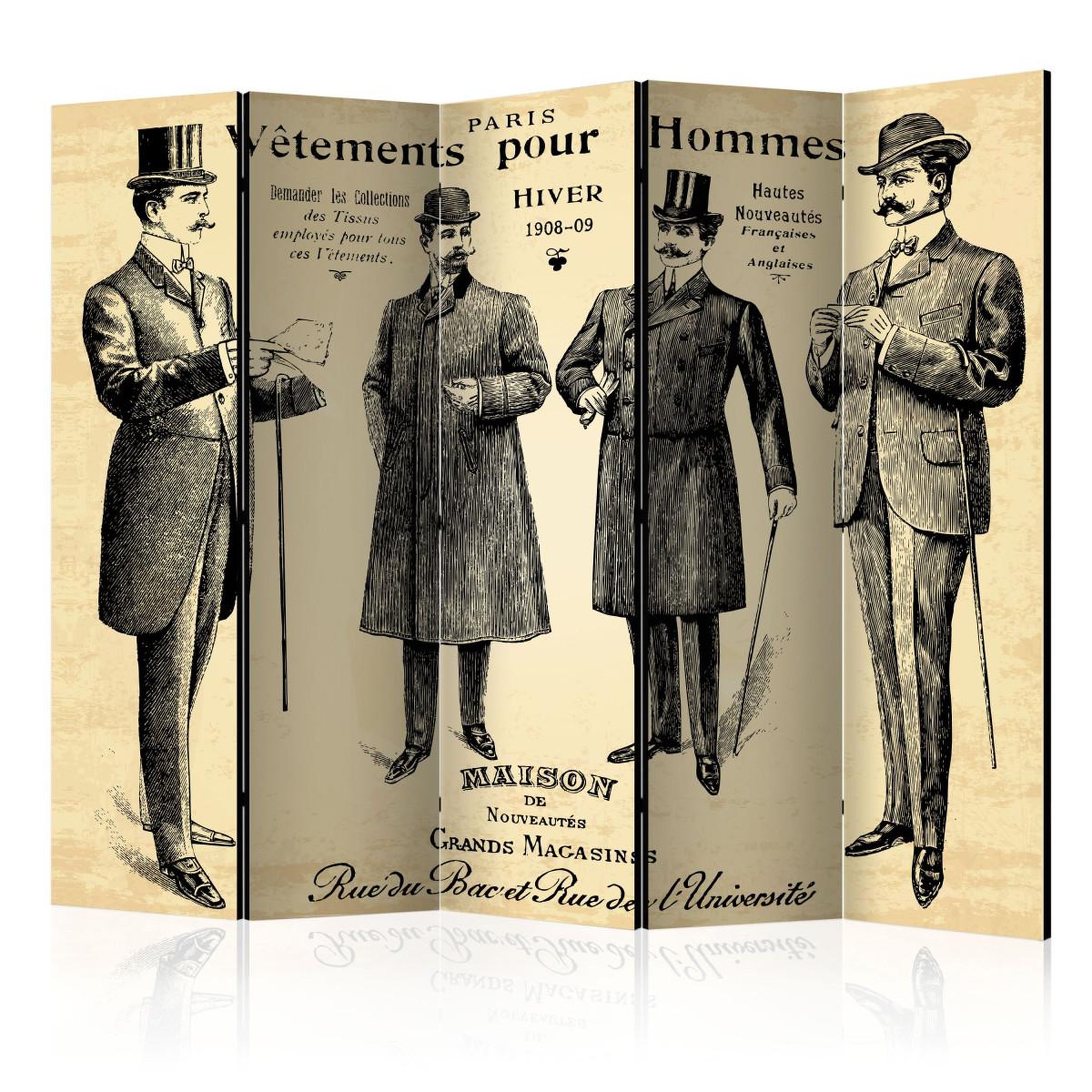 Paris Prix Paravent 5 volets  vêtements pour homme  172x225cm