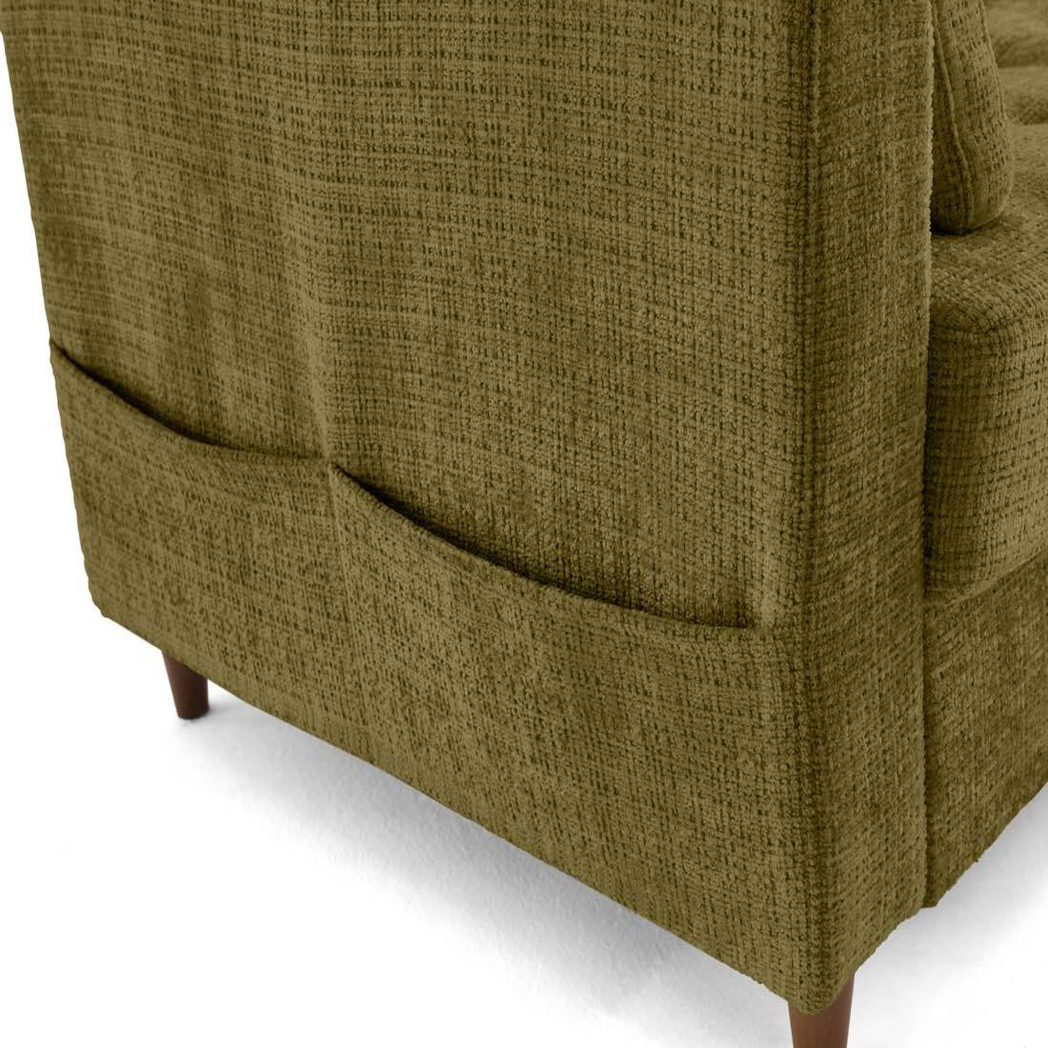 Voir la diapositive 6 : LISA DESIGN Anna - canapé d'angle droit 4 places convertible avec coffre en velours texturé