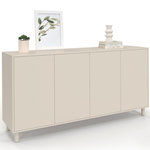 ID MARKET Buffet 160 cm BERTILLE 4 portes bois coloris beige