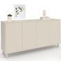 Voir la diapositive 1 : ID MARKET Buffet 160 cm BERTILLE 4 portes bois coloris beige