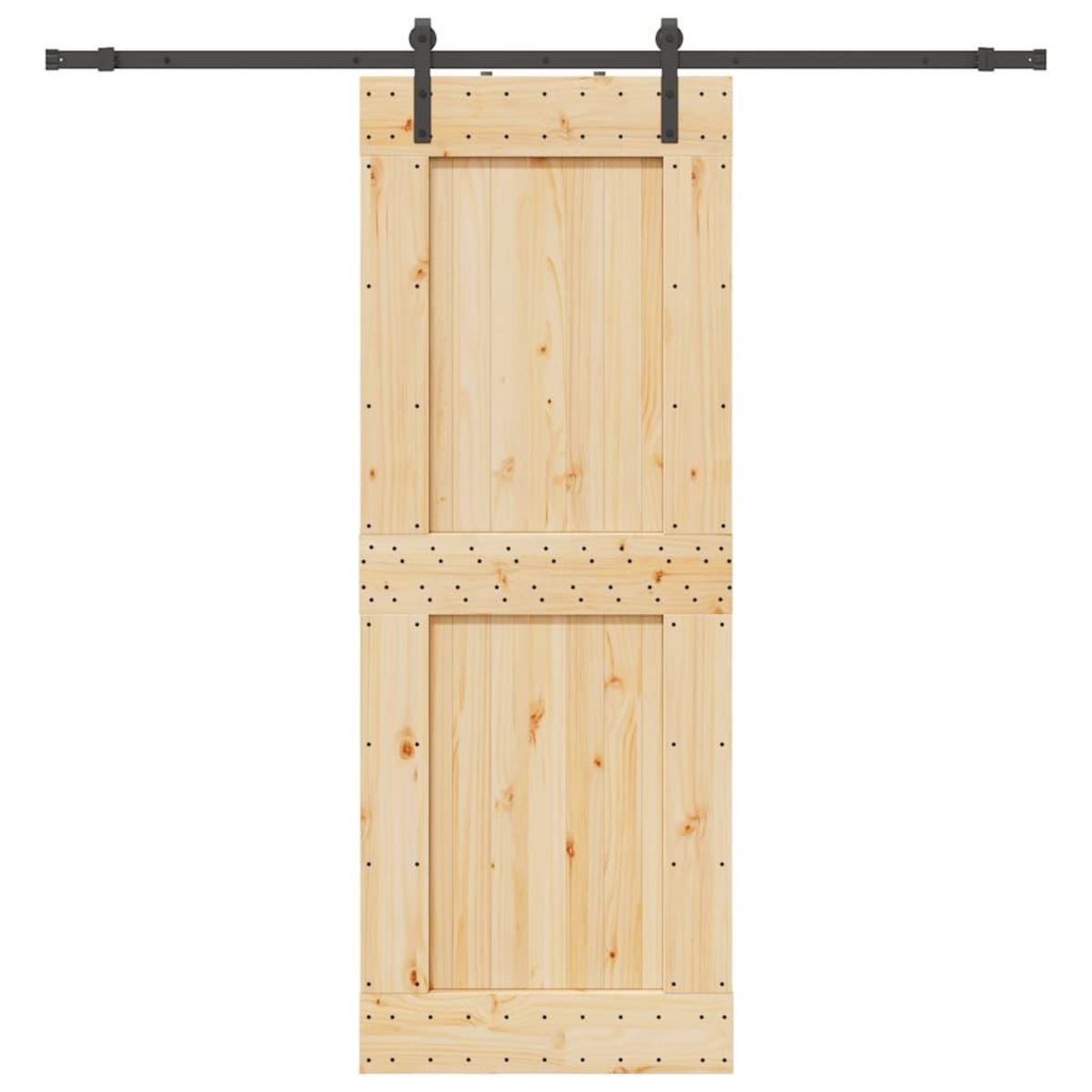 VIDAXL Porte coulissante et kit de quincaillerie 85x210 cm pin massif