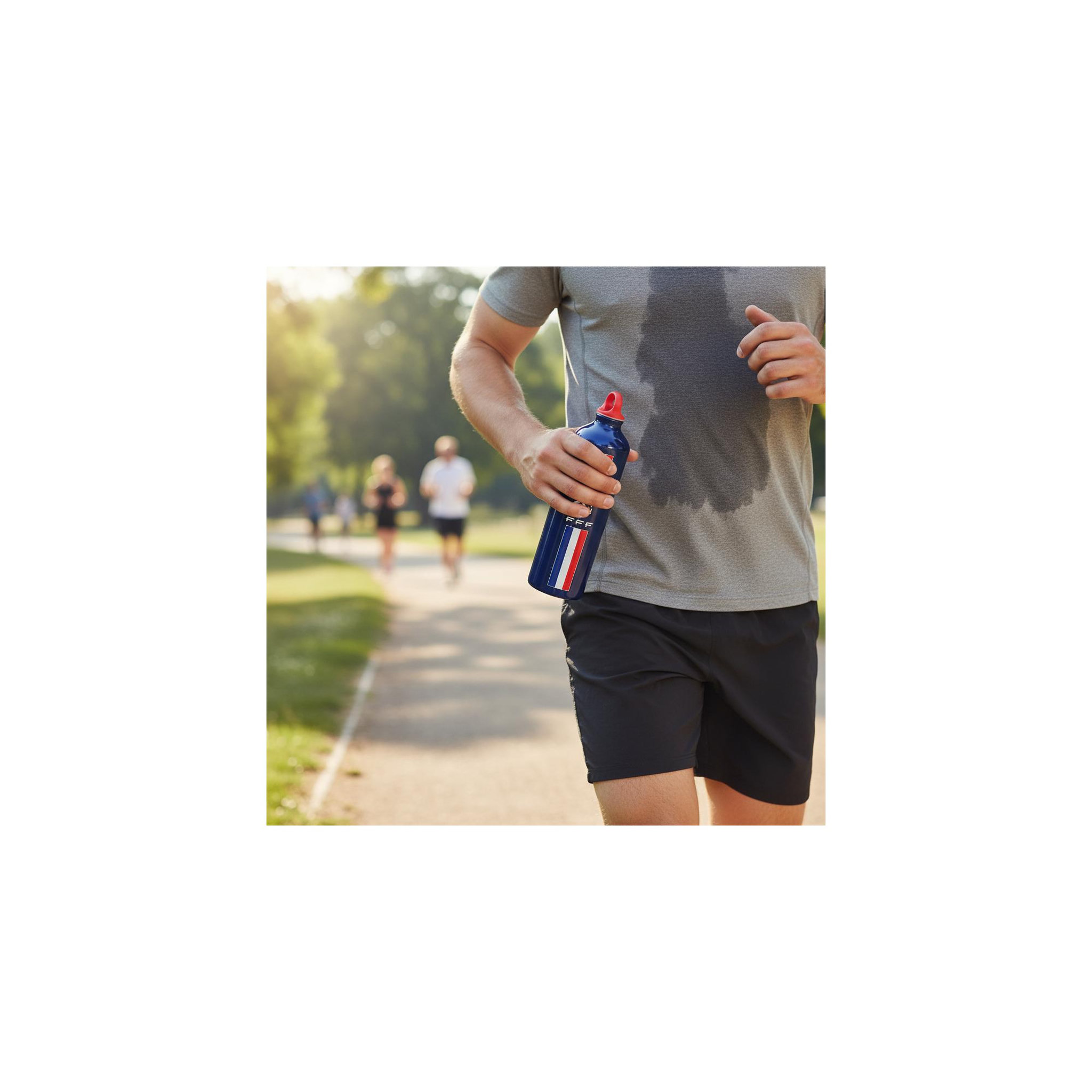 Voir la diapositive 4 : FFF Gourde de sport - fédération française de football - en aluminium - contenance : 750 ml