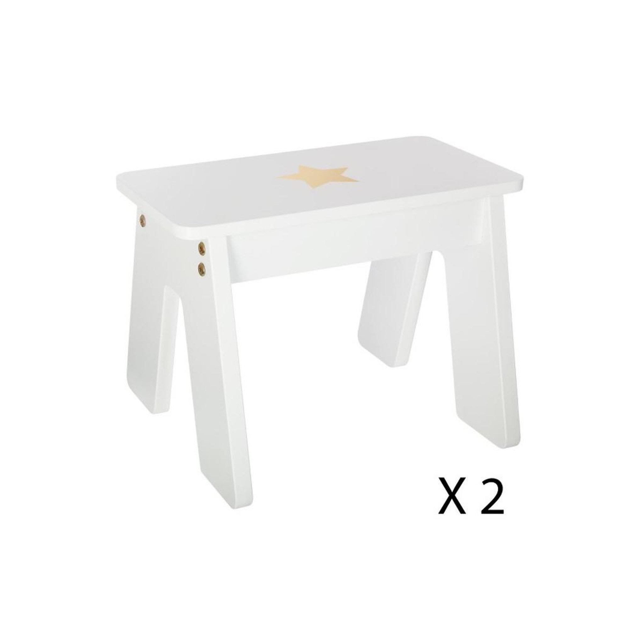 Voir la diapositive 4 : Atmosphera Kids Table enfant & 2 tabourets  bac  57cm or