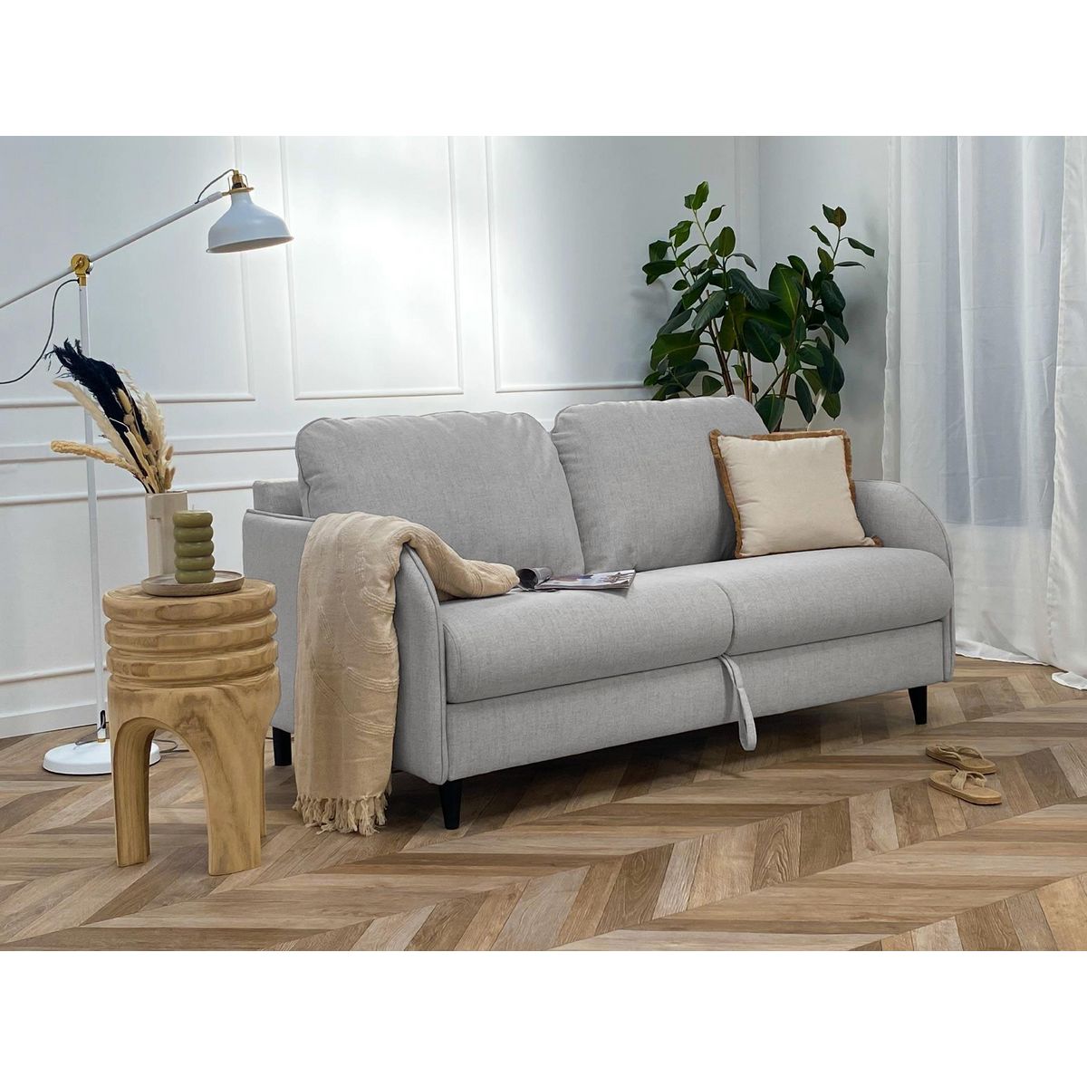 BEST MOBILIER Cosmos - canapé 3 places convertible express couchage quotidien 140 cm matelas 11 cm en tissu