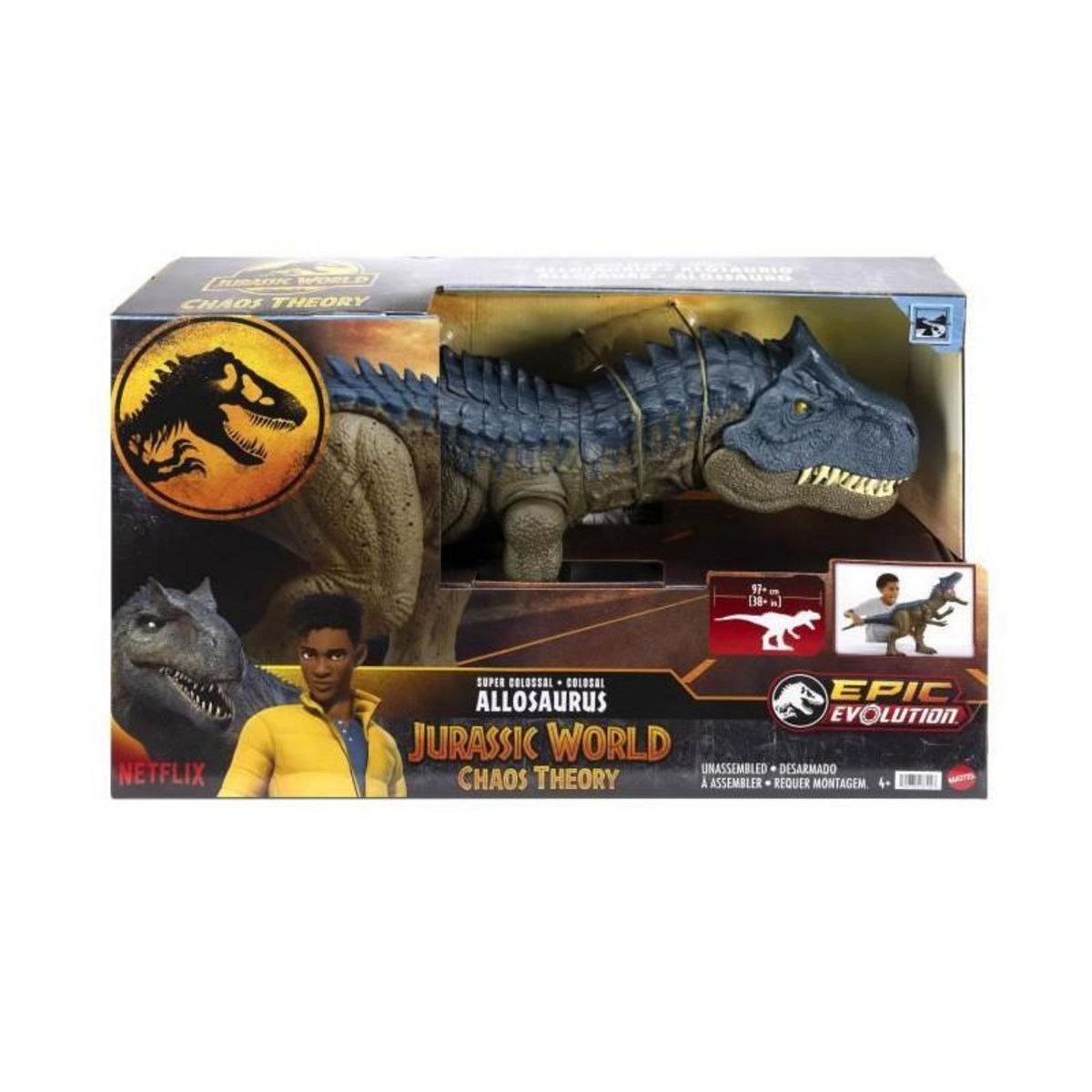 GENERIQUE Jurassic World-Allosaurus Super Colossal-Figurine articulée 96 cm HRX53