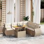 Voir la diapositive 1 : VIDAXL Salon de jardin avec coussins 7 pcs beige resine tressee