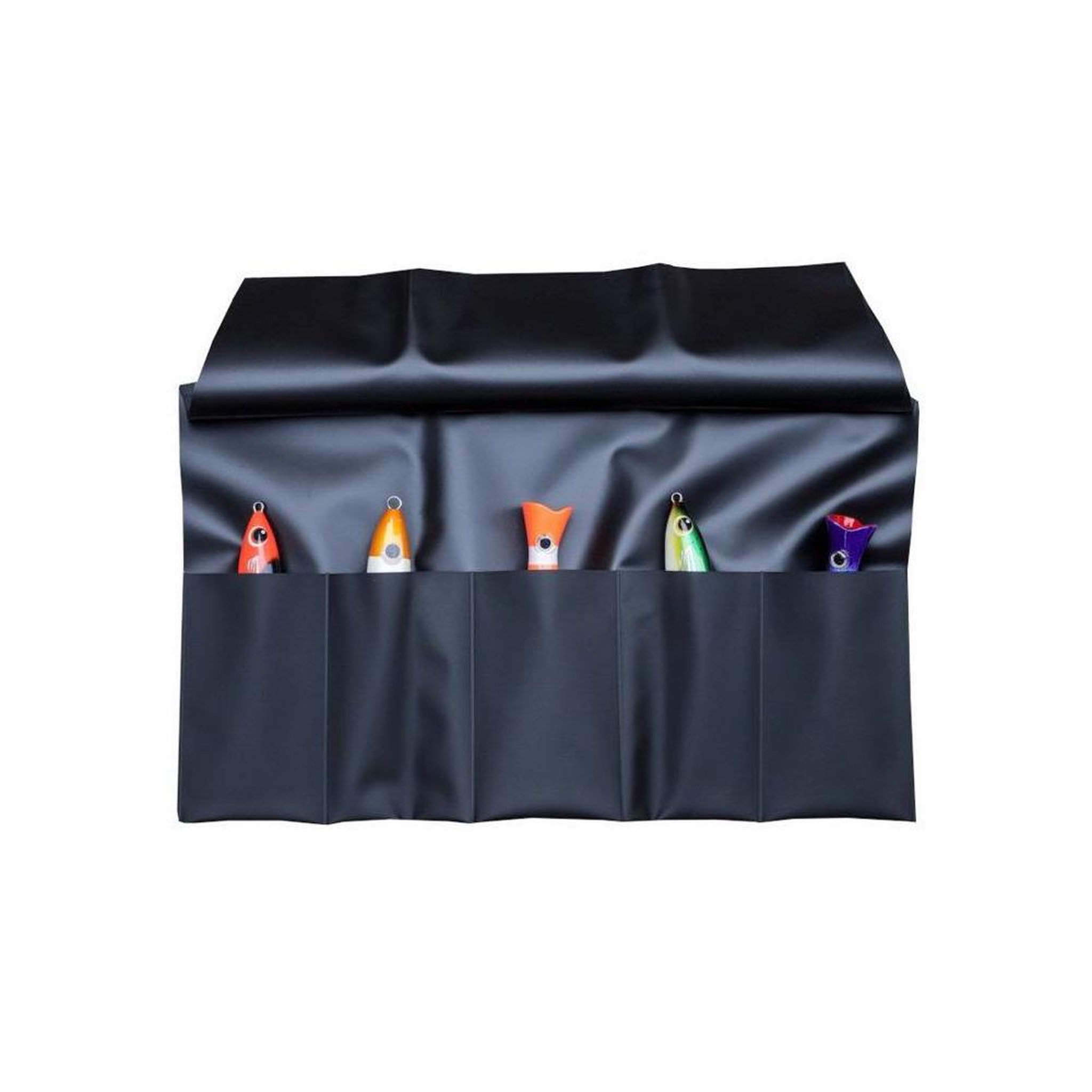 Voir la diapositive 2 : HPA (PECHE) Pochette de rangement pour pêche en rouleau taille l, 10 poches, noir, fermeture sangle