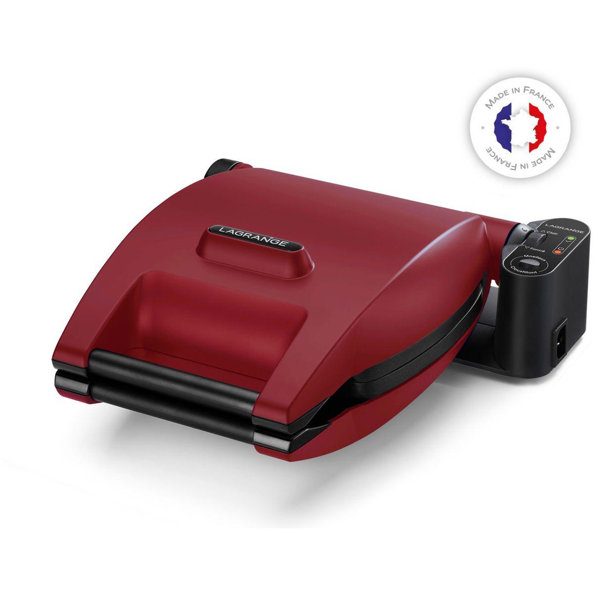 Voir la diapositive 2 : LAGRANGE Croque, gaufrier, gaufrette premium gaufres rouge mat - spatule