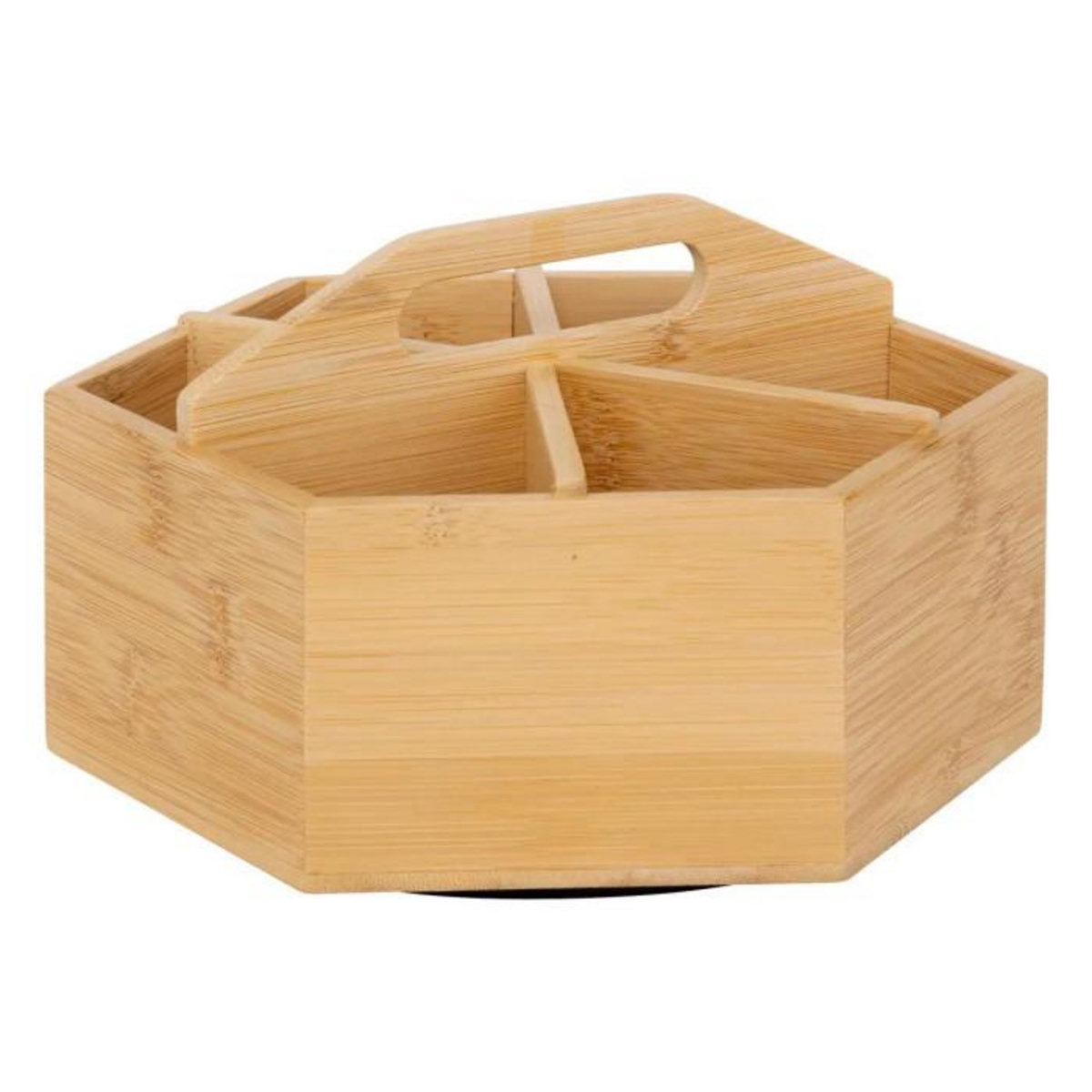 FIVE Boîte à Thé Rotative en Bambou  6 Compartiments  22cm Naturel