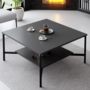 Voir la diapositive 2 : CONCEPT USINE Table basse industrielle carrée noire TROMSO